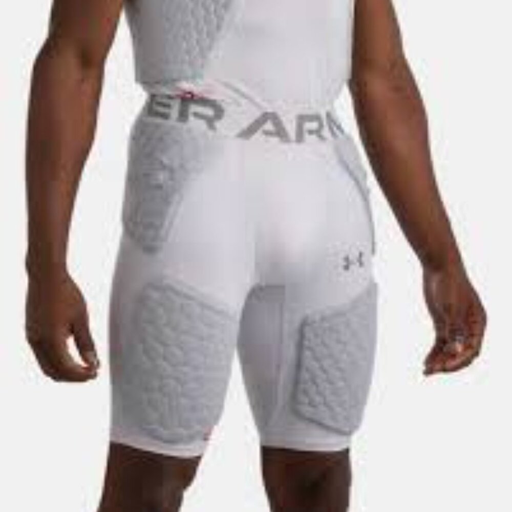 Under Armour Boys Full Padded Compression Shorts Youth L White Camo Football